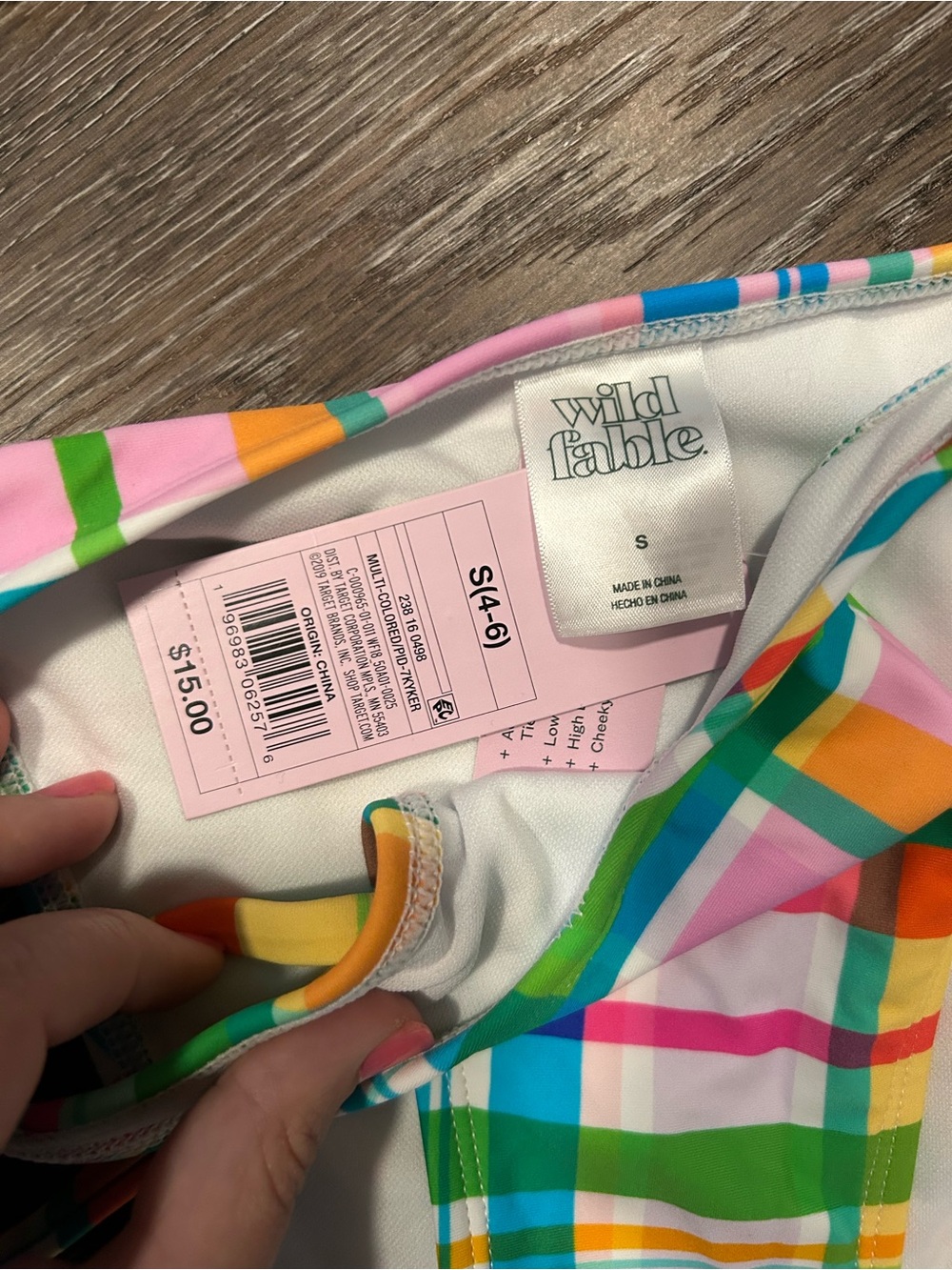 NWT wild fable Multicolor Plaid Bikini Set - M top and S bottom - Picture 3 of 6
